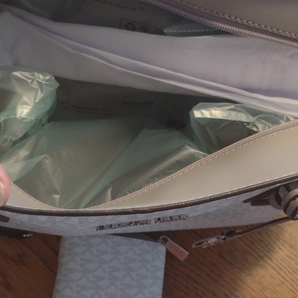 Michael Kors Gilly Bright white and grey Large Travel tote.